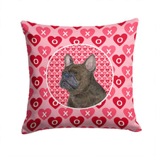 Load image into Gallery viewer, French Bulldog Hearts Love and Valentine's Day Portrait Throw Pillow - 14x14 Decorative Pillow – Art for Your Home &amp; Patio SS4519PW1414