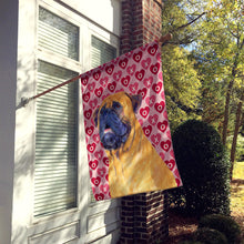 Load image into Gallery viewer, Mastiff Hearts Love and Valentine's Day Portrait Flag Canvas House Size