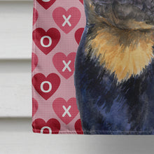 Load image into Gallery viewer, Rottweiler Hearts Love and Valentine's Day Portrait Flag Canvas House Size