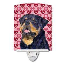 Load image into Gallery viewer, Rottweiler Hearts Love and Valentine's Day Portrait Ceramic Night Light SS4524CNL