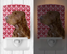 Load image into Gallery viewer, Field Spaniel Hearts Love and Valentine's Day Portrait Ceramic Night Light SS4525CNL