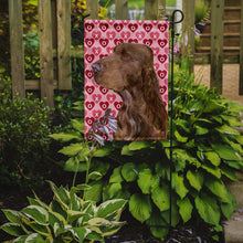 Load image into Gallery viewer, Field Spaniel Hearts Love and Valentine's Day Portrait Garden Flag – Decorative Outdoor Yard Flag