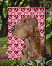 Load image into Gallery viewer, Field Spaniel Hearts Love and Valentine's Day Portrait Garden Flag – Decorative Outdoor Yard Flag