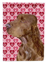 Load image into Gallery viewer, Field Spaniel Hearts Love and Valentine's Day Portrait Garden Flag – Decorative Outdoor Yard Flag