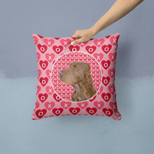 Load image into Gallery viewer, Field Spaniel Hearts Love and Valentine's Day Portrait Throw Pillow - 14x14 Decorative Pillow – Art for Your Home &amp; Patio SS4525PW1414