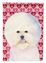 Load image into Gallery viewer, Bichon Frise Hearts Love and Valentine's Day Portrait Flag Canvas House Size