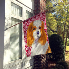 Load image into Gallery viewer, Cavalier Spaniel Hearts Love and Valentine's Day  Flag Canvas House Size