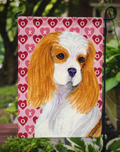 Load image into Gallery viewer, Cavalier Spaniel Hearts Love and Valentine's Day Portrait Garden Flag – Decorative Outdoor Yard Flag