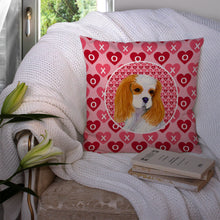 Load image into Gallery viewer, Cavalier Spaniel Hearts Love and Valentine's Day Portrait Throw Pillow - 14x14 Decorative Pillow – Art for Your Home &amp; Patio SS4527PW1414