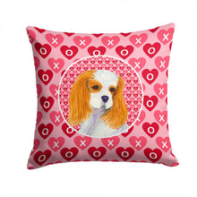 Load image into Gallery viewer, Cavalier Spaniel Hearts Love and Valentine's Day Portrait Throw Pillow - 14x14 Decorative Pillow – Art for Your Home &amp; Patio SS4527PW1414