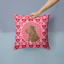 Load image into Gallery viewer, Chesapeake Bay Retriever Hearts Love and Valentine's Day Throw Pillow - 14x14 Decorative Pillow – Art for Your Home &amp; Patio SS4531PW1414
