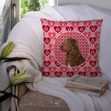 Load image into Gallery viewer, Chesapeake Bay Retriever Hearts Love and Valentine's Day Throw Pillow - 14x14 Decorative Pillow – Art for Your Home &amp; Patio SS4531PW1414