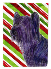 Load image into Gallery viewer, Skye Terrier Candy Cane Holiday Christmas Flag Canvas House Size