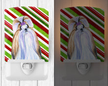 Load image into Gallery viewer, Shih Tzu Candy Cane Holiday Christmas Ceramic Night Light SS4534CNL
