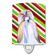 Load image into Gallery viewer, Shih Tzu Candy Cane Holiday Christmas Ceramic Night Light SS4534CNL