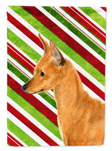 Load image into Gallery viewer, Min Pin Candy Cane Holiday Christmas Flag Canvas House Size