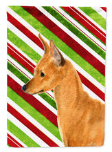 Load image into Gallery viewer, Min Pin Candy Cane Holiday Christmas Garden Flag – Decorative Outdoor Yard Flag
