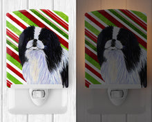 Load image into Gallery viewer, Japanese Chin Candy Cane Holiday Christmas Ceramic Night Light SS4536CNL