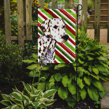 Load image into Gallery viewer, Dalmatian Candy Cane Holiday Christmas Garden Flag – Decorative Outdoor Yard Flag