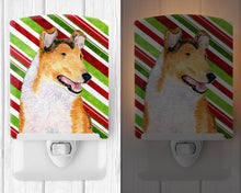 Load image into Gallery viewer, Collie Smooth Candy Cane Holiday Christmas Ceramic Night Light SS4539CNL