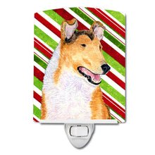 Load image into Gallery viewer, Collie Smooth Candy Cane Holiday Christmas Ceramic Night Light SS4539CNL