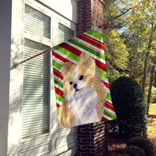 Load image into Gallery viewer, Chihuahua Candy Cane Holiday Christmas Flag Canvas House Size