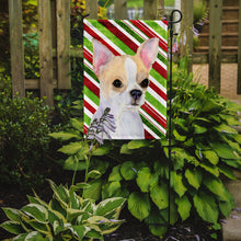 Load image into Gallery viewer, Chihuahua Candy Cane Holiday Christmas Garden Flag – Decorative Outdoor Yard Flag