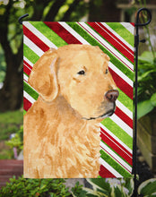 Load image into Gallery viewer, Golden Retriever Candy Cane Holiday Christmas Garden Flag – Decorative Outdoor Yard Flag