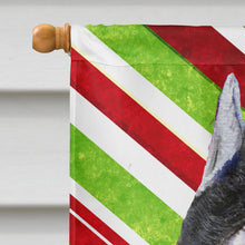 Load image into Gallery viewer, Schnauzer Candy Cane Holiday Christmas Flag Canvas House Size