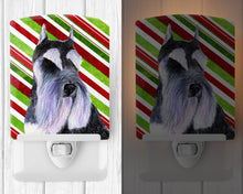 Load image into Gallery viewer, Schnauzer Candy Cane Holiday Christmas Ceramic Night Light SS4546CNL