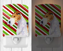 Load image into Gallery viewer, Fox Terrier Candy Cane Holiday Christmas Ceramic Night Light SS4547CNL