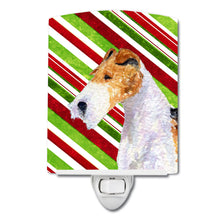 Load image into Gallery viewer, Fox Terrier Candy Cane Holiday Christmas Ceramic Night Light SS4547CNL