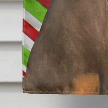 Load image into Gallery viewer, Doberman Candy Cane Holiday Christmas Flag Canvas House Size