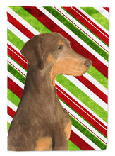 Load image into Gallery viewer, Doberman Candy Cane Holiday Christmas Flag Canvas House Size