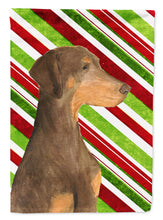 Load image into Gallery viewer, Doberman Candy Cane Holiday Christmas Garden Flag – Decorative Outdoor Yard Flag