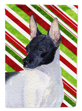 Load image into Gallery viewer, Rat Terrier Candy Cane Holiday Christmas Flag Canvas House Size