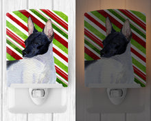 Load image into Gallery viewer, Rat Terrier Candy Cane Holiday Christmas Ceramic Night Light SS4549CNL