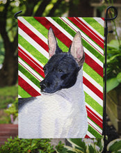 Load image into Gallery viewer, Rat Terrier Candy Cane Holiday Christmas Garden Flag – Decorative Outdoor Yard Flag