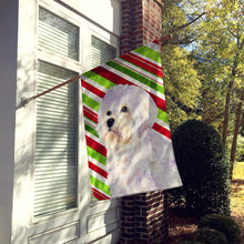 Load image into Gallery viewer, Maltese Candy Cane Holiday Christmas Flag Canvas House Size