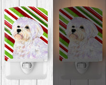 Load image into Gallery viewer, Maltese Candy Cane Holiday Christmas Ceramic Night Light SS4550CNL
