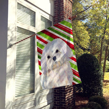 Load image into Gallery viewer, Maltese Candy Cane Holiday Christmas Flag Canvas House Size