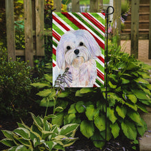 Load image into Gallery viewer, Maltese Candy Cane Holiday Christmas Garden Flag – Decorative Outdoor Yard Flag