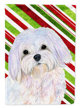Load image into Gallery viewer, Maltese Candy Cane Holiday Christmas Garden Flag – Decorative Outdoor Yard Flag