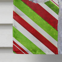 Load image into Gallery viewer, Bedlington Terrier Candy Cane Holiday Christmas Flag Canvas House Size