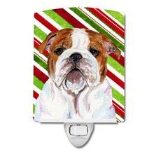 Load image into Gallery viewer, Bulldog English Candy Cane Holiday Christmas Ceramic Night Light SS4553CNL