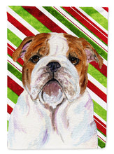 Load image into Gallery viewer, Bulldog English Candy Cane Holiday Christmas Garden Flag – Decorative Outdoor Yard Flag