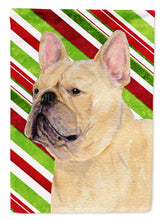 Load image into Gallery viewer, French Bulldog Candy Cane Holiday Christmas Flag Canvas House Size