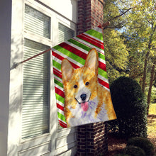 Load image into Gallery viewer, Corgi Candy Cane Holiday Christmas Flag Canvas House Size