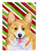 Load image into Gallery viewer, Corgi Candy Cane Holiday Christmas Flag Canvas House Size