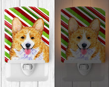 Load image into Gallery viewer, Corgi Candy Cane Holiday Christmas Ceramic Night Light SS4555CNL